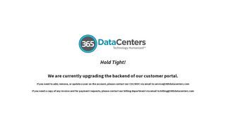 365 Data Centers (FKA Host.net) Customer Portal Under Construction