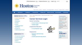 Career Services Login - Hostos Community College