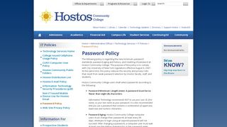 Password Policy - Hostos Community College