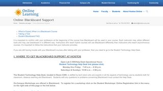 Online Blackboard Support – Hostos Online Learning