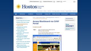 Access Blackboard via CUNY Portal - Hostos Community College