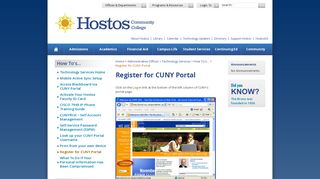 Register for CUNY Portal - Hostos Community College