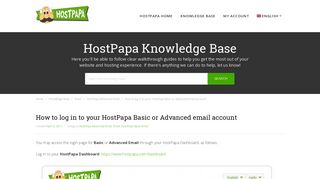 How to log in to your HostPapa Basic or Advanced email account ...
