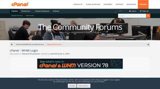 cPanel - WHM Login | cPanel Forums