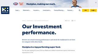 Hostplus - Our Super Investment Performance
