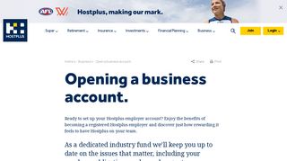 Hostplus - Open a Business Account - Join as a Hostplus Employer
