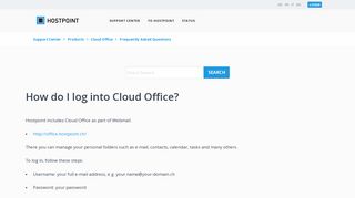 How do I log into Cloud Office? - Hostpoint Support Center