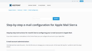 Step-by-step e-mail configuration for Apple Mail Sierra