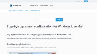 Step-by-step e-mail configuration for Windows Live Mail