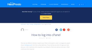How to log into cPanel - HostPresto!