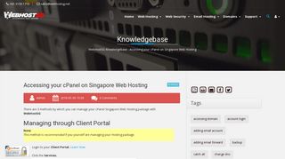 WebHostSG Knowledgebase - Accessing your cPanel on Singapore ...