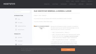 Support: Old Hoststar Webmail login | Hoststar
