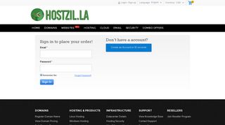 Login / Sign up - HostZilla