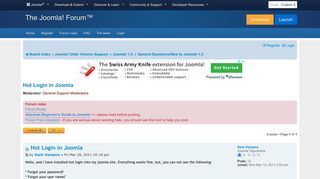 Hot Login in Joomla - Joomla! Forum - community, help and support