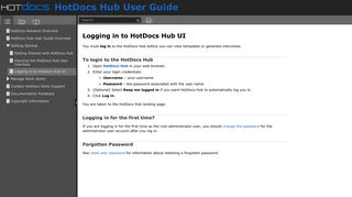 HotDocs Hub User Guide - Log in to HotDocs Hub