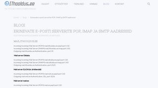 Erinevate e-posti serverite POP, IMAP ja SMTP aadressid - IThooldus.ee