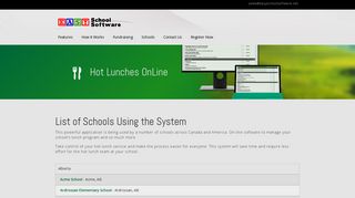 Online Software for Managing School Hot Lunch Program