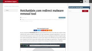 Hotchatdate.com redirect malware removal tool - Anti-Malware Support