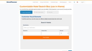 Create your own Hotel Search box by HotelPlanner.com