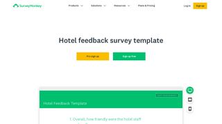 Hotel Feedback Survey Template and Questions | SurveyMonkey