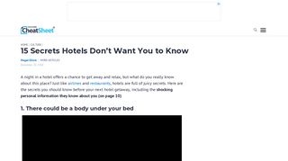 15 Secrets Hotels Don't Want You to Know - The Cheat Sheet