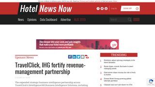 HNN - TravelClick, IHG fortify revenue-management partnership