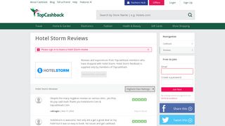 Hotel Storm Reviews and Feedback- Page 1 - TopCashback.com