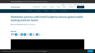 SiteMinder partners with HotelTonight to enhance global mobile ...