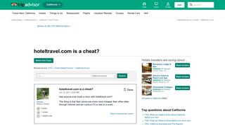 hoteltravel.com is a cheat? - California Forum - TripAdvisor