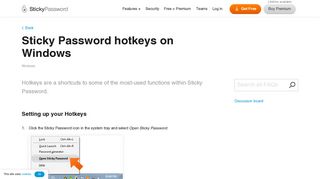 Sticky Password hotkeys on Windows