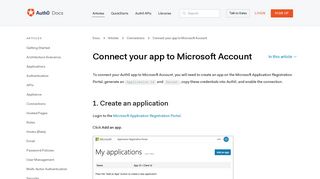 Connect your app to Microsoft Account - Auth0