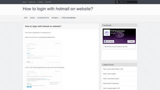 How to login with hotmail on website? | PHP Short Notes