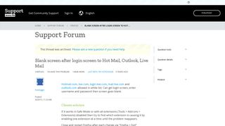 Blank screen after login screen to Hot Mail, Outlook, Live Mail | Firefox ...