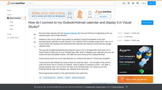 How do I connect to my Outlook/Hotmail calendar and display it in ...