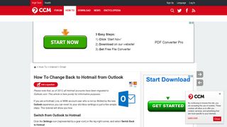 How To Change Back to Hotmail from Outlook - Ccm.net