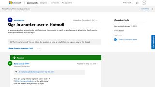 Sign in another user in Hotmail - Microsoft Community