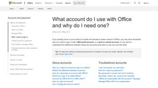What account do I use with Office and why do I need one? - Microsoft ...