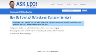 How Do I Contact Outlook.com Customer Service? - Ask Leo!