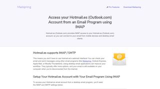 How to access your Hotmail.es (Outlook.com) email account using IMAP