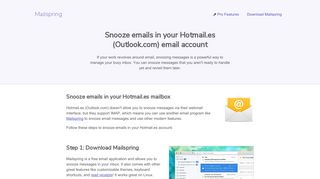 How to snooze emails in your Hotmail.es (Outlook.com) email account