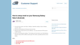 How to setup email on your Samsung Galaxy Note 4 (Android) – Support