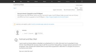 hotmail and Mac Mail - Apple Community - Apple Discussions