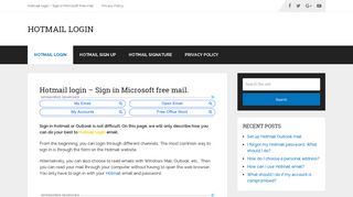 Hotmail login - Sign in Microsoft free mail.