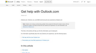 Get help with Outlook.com - Outlook - Office Support - Office 365