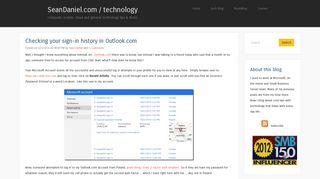 Checking your sign-in history in Outlook.com ~ SeanDaniel.com ...