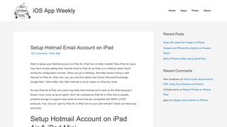 Setup Hotmail Email Account on iPad Air iPad mini iOS 7/8