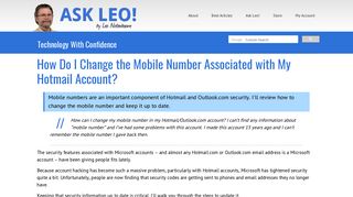How Do I Change the Mobile Number Associated with My Hotmail ...