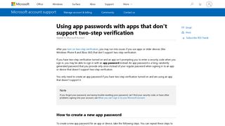 Using app passwords with apps that don't support two-step verification