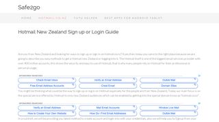 Hotmail New Zealand Sign up or Login Guide - Safe2go