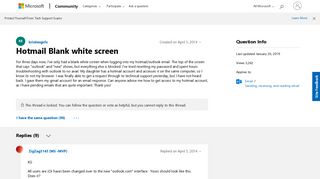 Hotmail Blank white screen - Microsoft Community